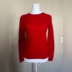 Ellen Tracy Vibrant Red 100% Cashmere Crewneck Sweater